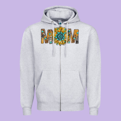 Western Mom With Gemstone And Sunflower Zipper Hoodie Designed By Bundleandbundleshop