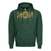 Sports Green Western Mom With Gemstone And Sunflower Zipper Hoodie - BundleAndBundleShop