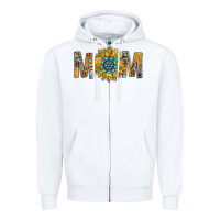 White Western Mom With Gemstone And Sunflower Zipper Hoodie - BundleAndBundleShop