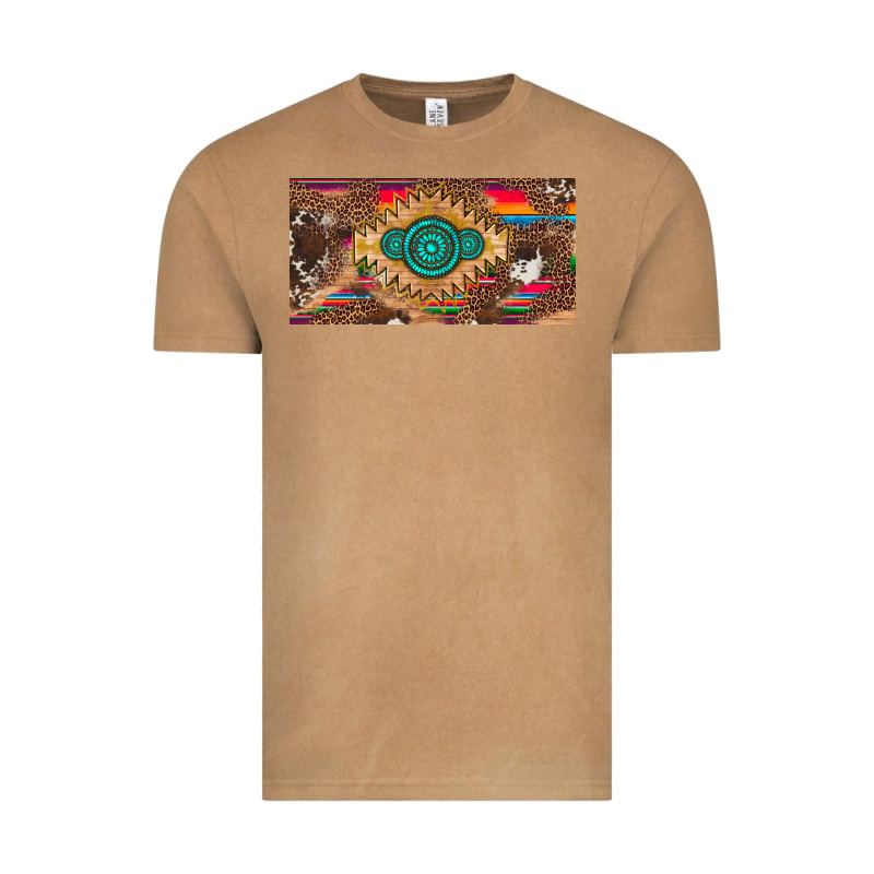 Western Gemstone And Leopard With Serape Licanse Plate Vintage Tee by Artiststas | Teevron