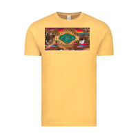Vintage Mustard western gemstone and leopard with serape licanse plate Vintage Tee - Artiststas