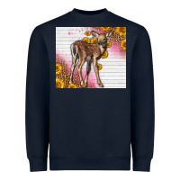 Navy Western Cute Baby Deer Fawn Heavyweight Sweatshirt - LillyAllenDesigns