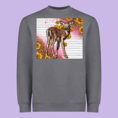 Western Cute Baby Deer Fawn Heavyweight Sweatshirt Designed By Lillyallendesigns
