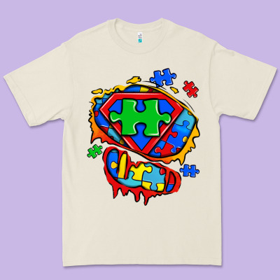 Autism Superhero Ripped Tshirt Premium Tee Designed By Zillion Design Studio