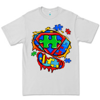 Dove Grey autism superhero ripped tshirt Premium Tee - Zillion Design Studio