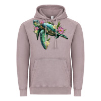 Vintage Zinc sea turtle with lotus Vintage Hoodie - Artiststas