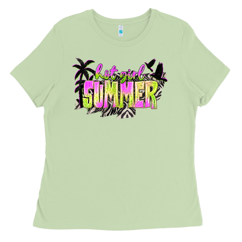 Hot Girl Summer With Palms Ladies Tee by texasbilliewilder | Teevron