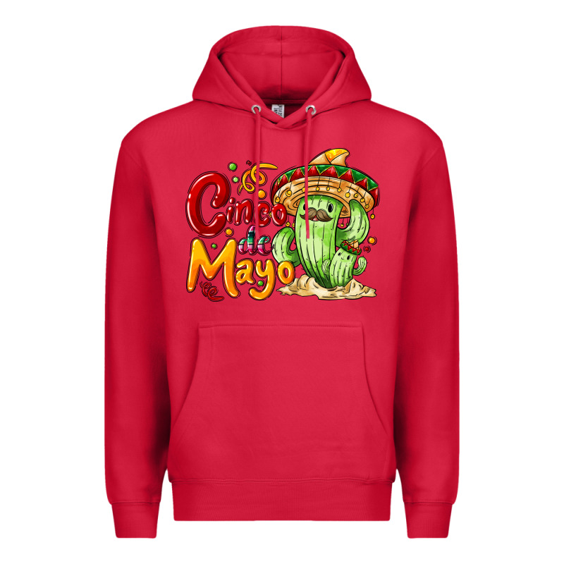 Cinco De Mayo With Cactus Premium Hoodie by NancyCooperArtShop | Teevron