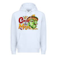 White Cinco de mayo with cactus Premium Hoodie - NancyCooperArtShop
