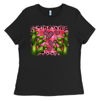 Black valentine's day cactus background Ladies Tee - JahusDesignShop