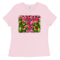 Bubblegum Pink valentine's day cactus background Ladies Tee - JahusDesignShop
