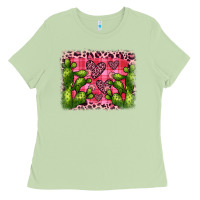 Matcha valentine's day cactus background Ladies Tee - JahusDesignShop