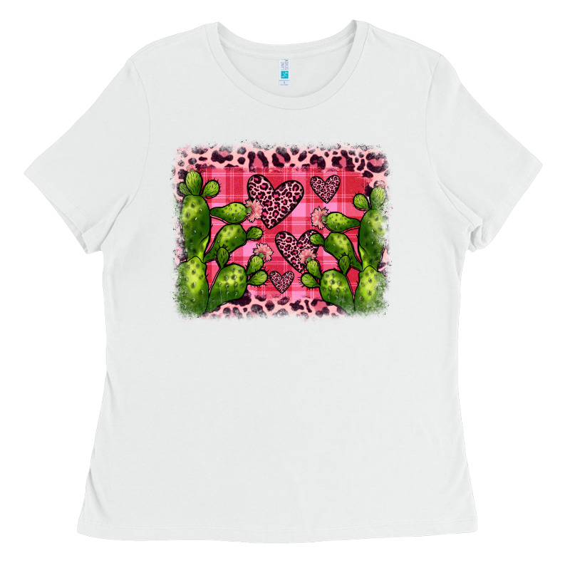Valentine's Day Cactus Background Ladies Tee by JahusDesignShop | Teevron