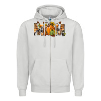 Dove Grey Western Mom With Pumpkins Zipper Hoodie - BundleAndBundleShop
