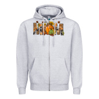 Heather Grey Western Mom With Pumpkins Zipper Hoodie - BundleAndBundleShop