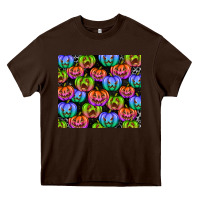 Chocolate Brown Halloween Pumpkins Heavy Core Tee - texasbilliewilder