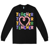 Black teacher and pencil heart Long Sleeve Tee - MaliasSmallBusiness