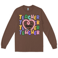 Chestnut teacher and pencil heart Long Sleeve Tee - MaliasSmallBusiness