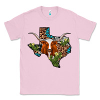 Bubblegum Pink longhorn texas map Classic Tee - AdoDesignShop