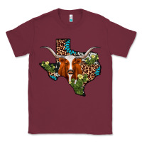 Burgundy longhorn texas map Classic Tee - AdoDesignShop
