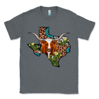 Charcoal Heather longhorn texas map Classic Tee - AdoDesignShop
