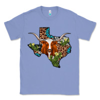 Colony Blue longhorn texas map Classic Tee - AdoDesignShop