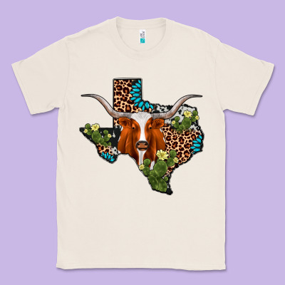 Longhorn Texas Map Classic Tee Designed By Adodesignshop
