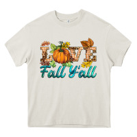 Cream love fall y'all Heavy Core Tee - BarkalooDesign
