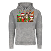 Cloud Rock christmas cows coffee Vintage Hoodie - Jasminsmagicworld
