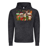 Vintage Black christmas cows coffee Vintage Hoodie - Jasminsmagicworld