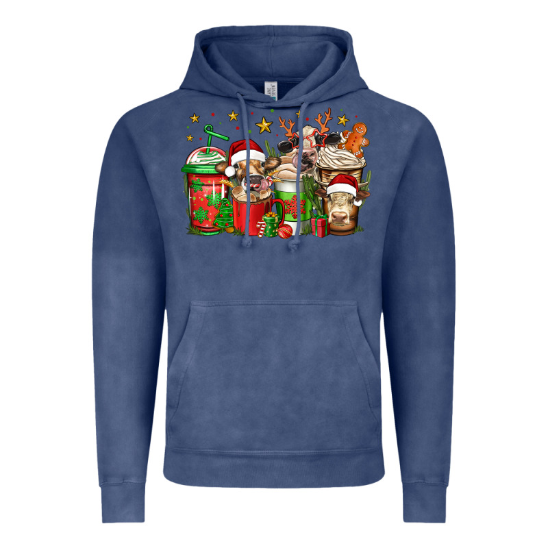 Christmas Cows Coffee Vintage Hoodie by Jasminsmagicworld | Teevron