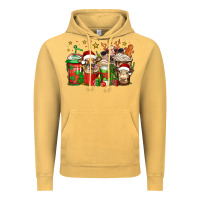 Vintage Mustard christmas cows coffee Vintage Hoodie - Jasminsmagicworld