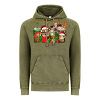 Vintage Olive christmas cows coffee Vintage Hoodie - Jasminsmagicworld