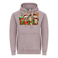 Vintage Zinc christmas cows coffee Vintage Hoodie - Jasminsmagicworld