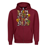 Burgundy Western Mama With Sunflowers Zipper Hoodie - BundleAndBundleShop
