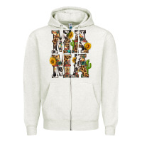 Oatmeal Heather Western Mama With Sunflowers Zipper Hoodie - BundleAndBundleShop