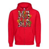 Red Western Mama With Sunflowers Zipper Hoodie - BundleAndBundleShop