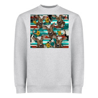 Heather Grey western horseshoe sunflower brown cow Heavyweight Sweatshirt - BarkalooDesign