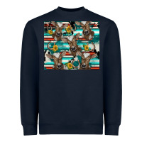 Navy western horseshoe sunflower brown cow Heavyweight Sweatshirt - BarkalooDesign
