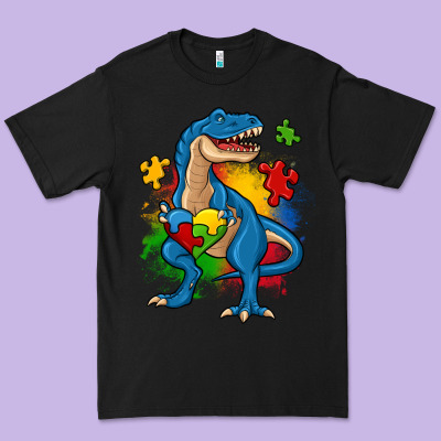 Autism Trex Premium Tee Designed By Zillion Design Studio