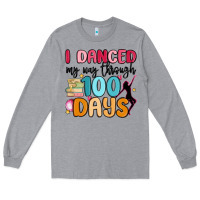 Heather Grey i danced my way through 100 days Long Sleeve Tee - MaliasSmallBusiness