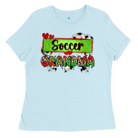 Baby Blue soccer grandma with leopard Ladies Tee - Zillion Design Studio