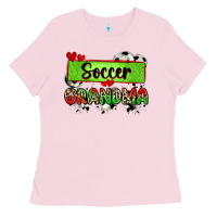 Bubblegum Pink soccer grandma with leopard Ladies Tee - Zillion Design Studio