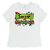 White soccer grandma with leopard Ladies Tee - Zillion Design Studio
