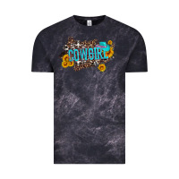 Cloud Black western cowgirl and sunflower with hat and cowhide leopard Vintage Tee - Artiststas