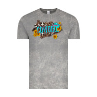 Cloud Rock western cowgirl and sunflower with hat and cowhide leopard Vintage Tee - Artiststas