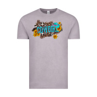 Vintage Zinc western cowgirl and sunflower with hat and cowhide leopard Vintage Tee - Artiststas