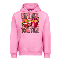 Fuchsia Pink hamburger potatoes better together olivia Urban Hoodie - OliviaCreatesArt