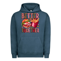 Pigment Midnight Navy hamburger potatoes better together olivia Urban Hoodie - OliviaCreatesArt
