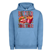 Pigment Pebble Blue hamburger potatoes better together olivia Urban Hoodie - OliviaCreatesArt